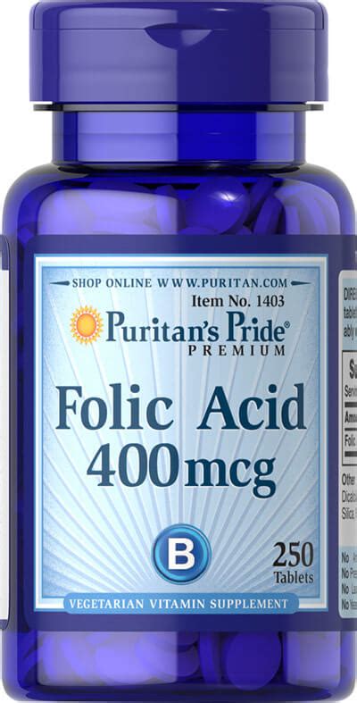 Puritan S Pride Kwas Foliowy 400 Mcg 250 Tabletek Dr Max Drogeria