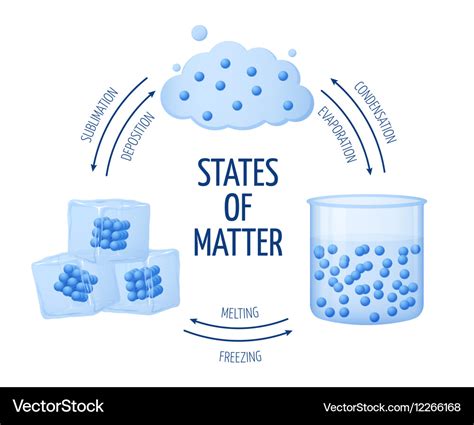 Different States Of Matter Solid Liquid Gas Vector Image