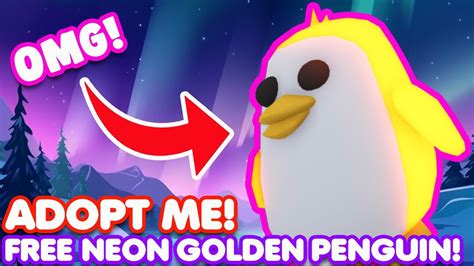 I M Giving Away A Neon Golden Penguin In Adopt Me Dream Pet Giveaway