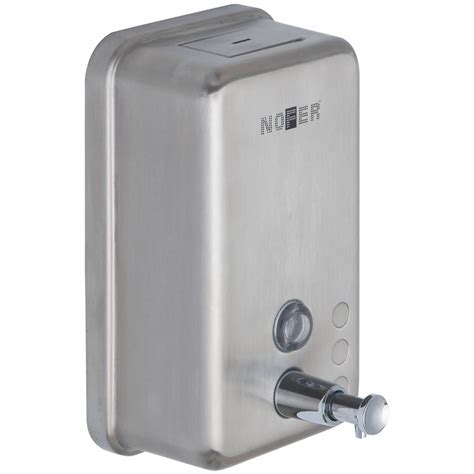 Vertical Manual Wall Mounted Soap Dispenser 1200ml In Stainless Steel Satin Matt