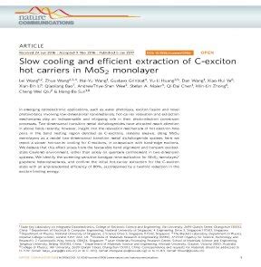 Slow Cooling And Efficient Extraction Of C Exciton Hot Carriers In Mos Monolayer