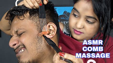 Asmr Satisfied Comb Massage With Oil Head Massage Neck Cracking And