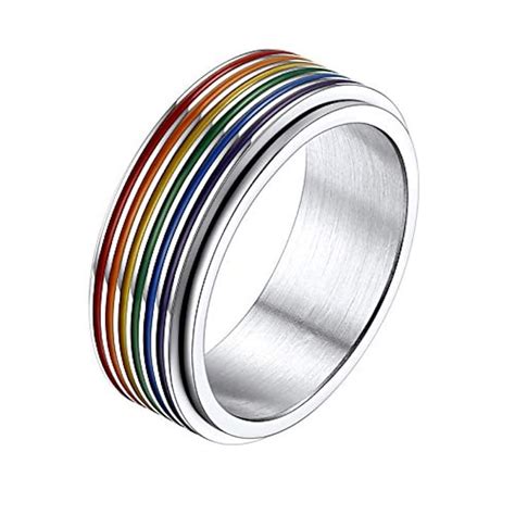 Prosteel Pride Rings For Women Men Size 9 Stainless Steel Lgbtq Pride