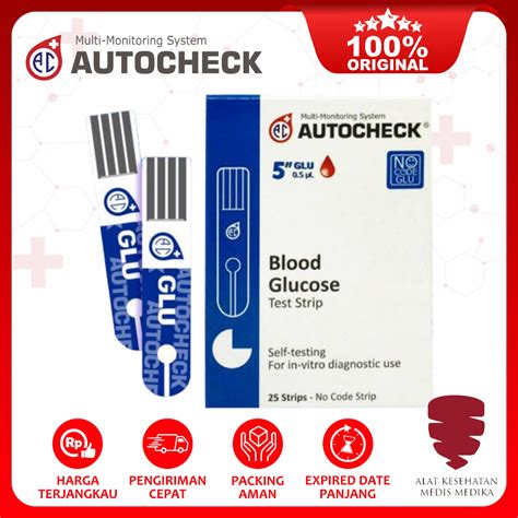 Jual Autocheck Blood Glucose Test Strip Cek Gula Darah Refill Isi