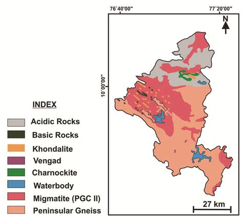 Geological Map of Idukki district, Kerala. | Download Scientific Diagram