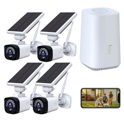 CAMCAMP Caméra de Surveillance Solaire Kit Extérieur Sans Fil 3MP avec