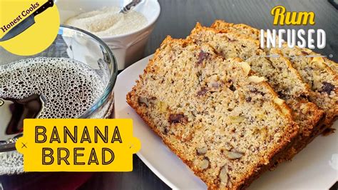 Rum Banana Bread Recipe Easy And Moist With Walnuts And Chocolate Chunks Honest Cooks