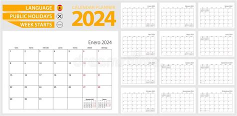 Planificador Del Calendario Español Para 2024 La Semana En Español