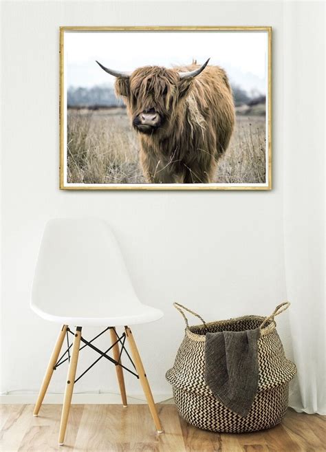 Highland Cow Printable Cow Farm Animal Print West Highland Bull Photo