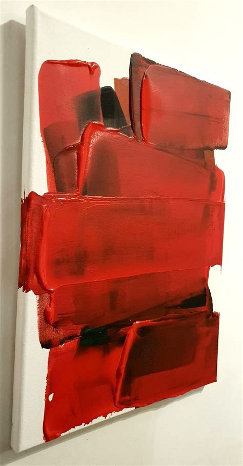 An Abstract Painting With Red And Black Colors