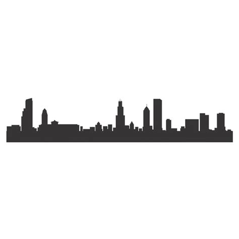 Chicago Skyline Silhouette Stencil City Bustling City Png Download