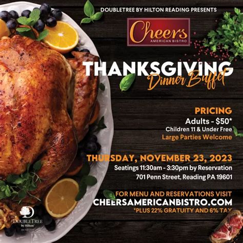 Thanksgiving Dinner Buffet Cheers Bistro At The Doubletree