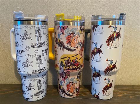 Western Cowboy Print Tumbler Cowboy Cups Western Tumblers 40oz Tumblers Cowboy Tumblers