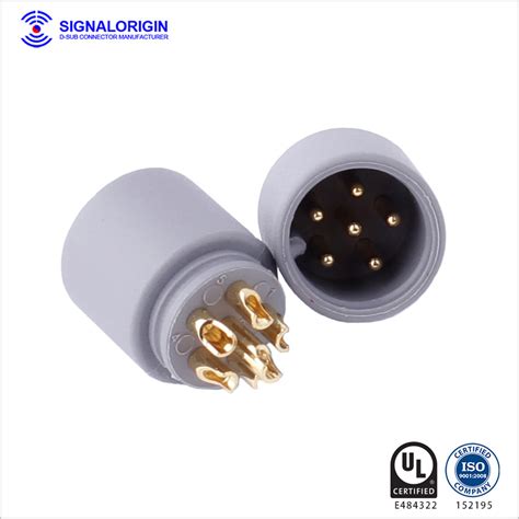 6 pin solder cup male round electrical connectors supplier