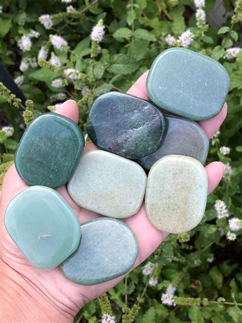 Green Aventurine Palm Stone Worry Stone Smooth Stone Etsy Worry