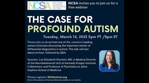 The Case For Profound Autism With Dr Lee Wachtel Youtube