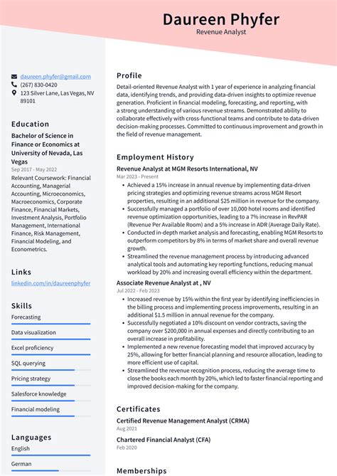 Uber Revenue Analyst Resume Examples Resumecat