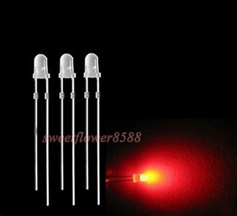 500pcs 3mm Round Diffused Red Led 4k Mcd Bulb Lamp Light Led New Free