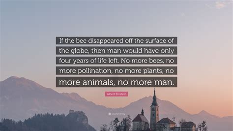 Albert Einstein Quote If The Bee Disappeared Off The Surface Of The