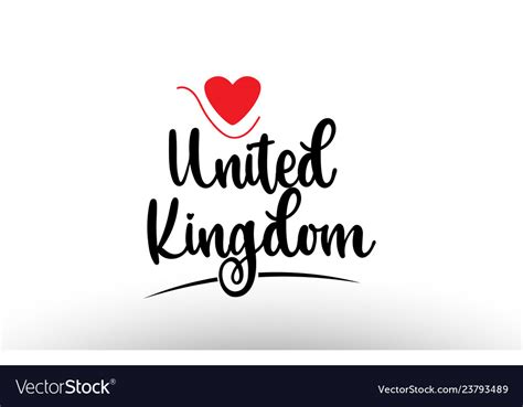 United Kingdom Uk Country Text Typography Logo Vector Image