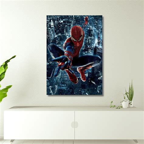 Spiderman Poster Spiderman Canvas Wall Art Spiderman Canvas Etsy