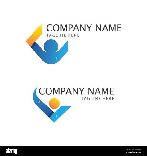 Human And People Logo Design Community Care Icon And Vector Group Stock