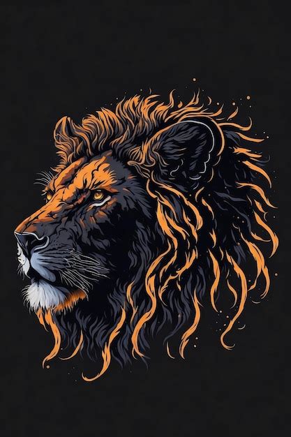 Premium AI Image | a silhouette design of a lion wallpaper