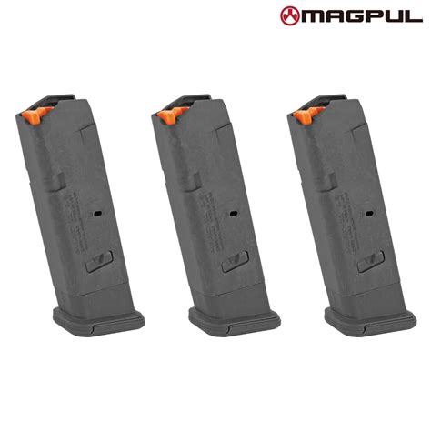 Magpul Pmag 10 Gl9 9mm 10 Round Magazine For Glock 17 Pistols 3 Pack