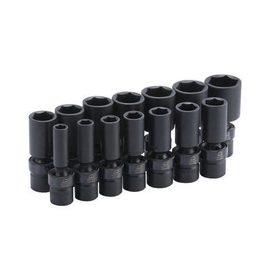 1 2 DRIVE 14 PIECE SAE 6 POINT ADV DEEP UNIVERSAL IMPACT SOCKET SET