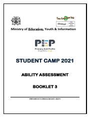 PEP Ability Test Booklet 3 Student 1 Pdf Ministry Of Education