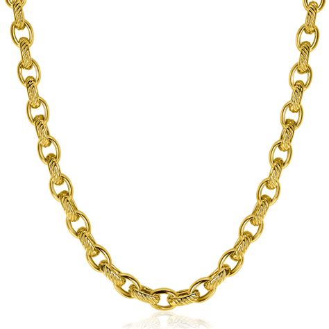 ZINZI Gold Plated Zilveren Brede Schakelketting 6mm Breed Met Luxe