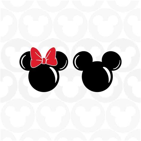 Mickey Minnie Mouse Head Ears Bow Svg Png Formats Instant Download