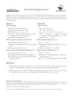 The RSA Encryption Scheme General Example / the-rsa-encryption-scheme ...