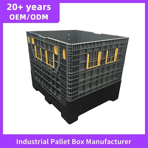 Heavy Duty Storage Solid Surface Stacking Foldable Plastic Pallet Box