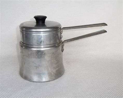 Vintage Mirro Aluminum Double Boiler Model M Quart Base Etsy