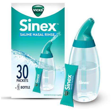 Vicks Sinex Saline Nasal Rinse Starter Kit Drug Free Saline No Flavor Walgreens