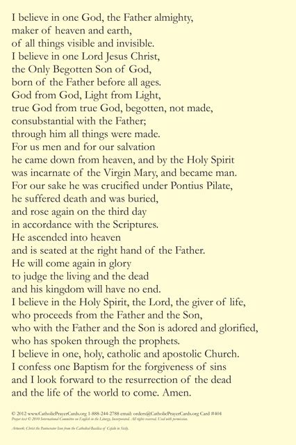 Nicene Creed Prayer