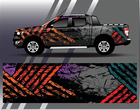 Car Wrap Design Vector Truck And Cargo Van Decal Graphic Abstract