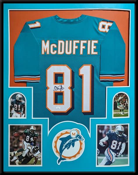 Framed Miami Dolphins Oj Mcduffie Autographed Signed Jersey Jsa Coa