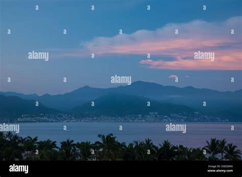 Bay Of Banderas And Downtwon Puerto Vallarta At Dawn From Velas