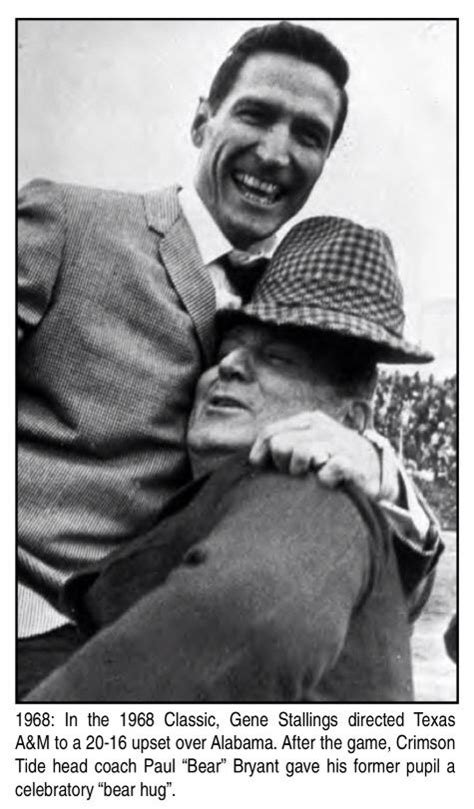 Cotton Bowl Memories 1968 Bear Bryant Lifting Gene Stallings After A