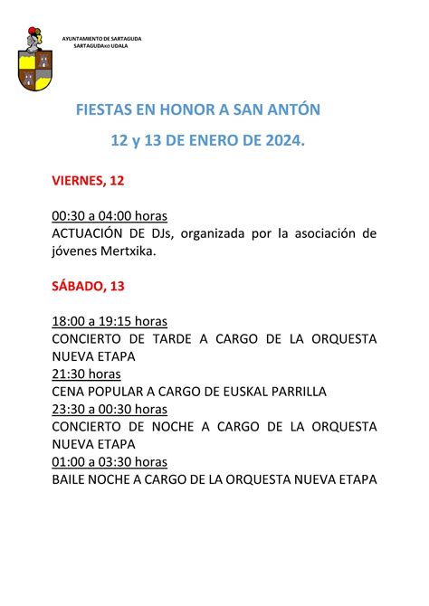 Fiestas en honor a San Antón SARTAGUDA