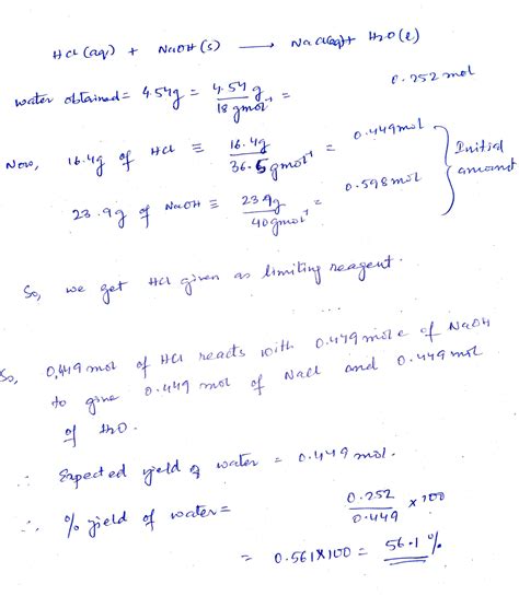 Solved Aqueous Hydrochloric Acid HCl Reacts With Solid Sodium