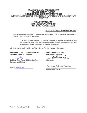 Fillable Online Ftp Orangecountyfl Y22 901 Amendment No 2 Page 1 Of 1