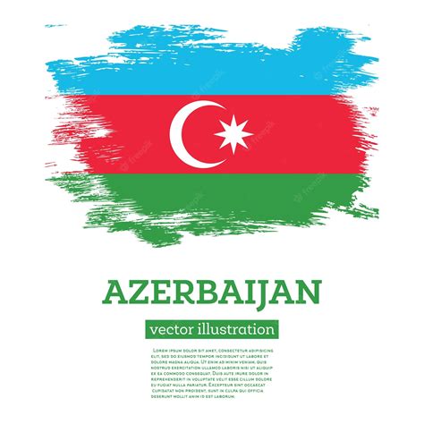 Premium Vector | Azerbaijan Flag with Brush Strokes Independence Day