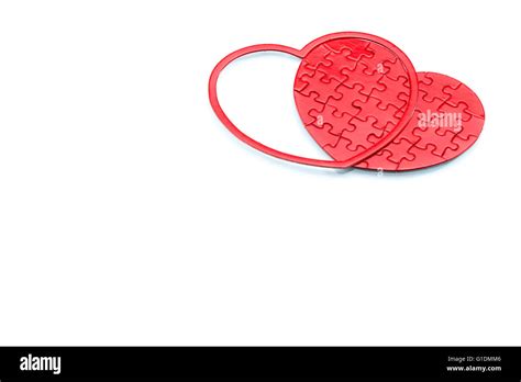 Red Heart Jigsaw Puzzle Piece Hi Res Stock Photography And Images Alamy