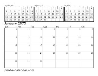 Download 2073 Printable Calendars