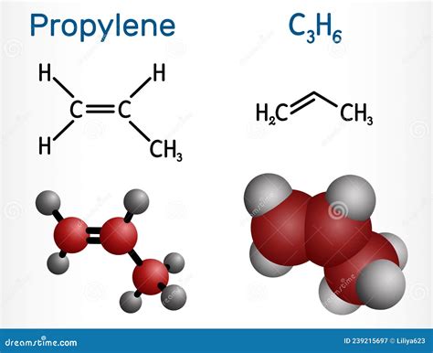 Propene (propylene) Molecular Structure On White Background Royalty ...