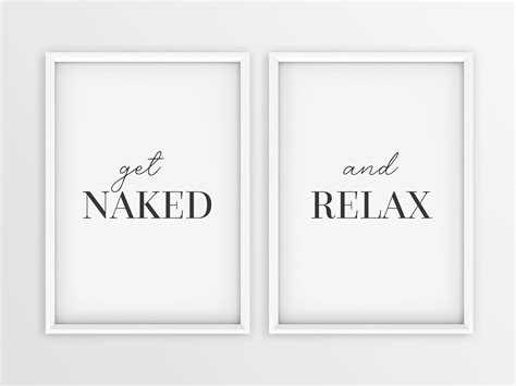 Get Naked And Relax Bathroom Quotes Art Framed Toilet Etsy