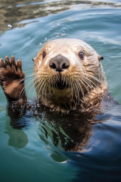 Premium Ai Image A Sea Otter Swimming In Water